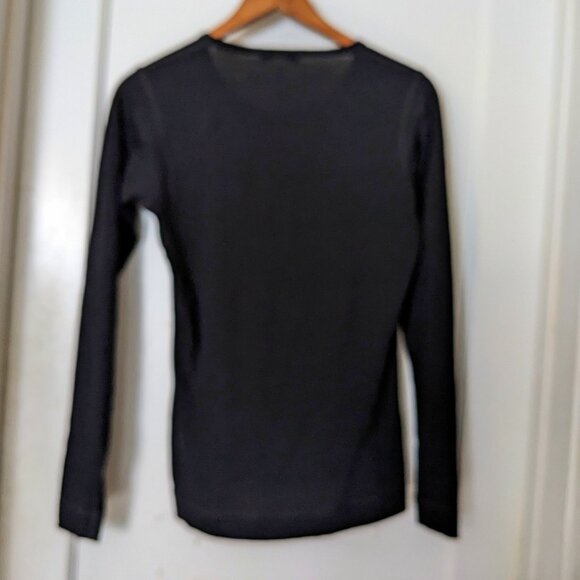 Smartwool Black Long Sleeve Merino Wool Black Shirt Women's Size M - Picture 3 of 5